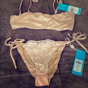 NWT -Beach Bunny Rose Gold Bikini- Sz M